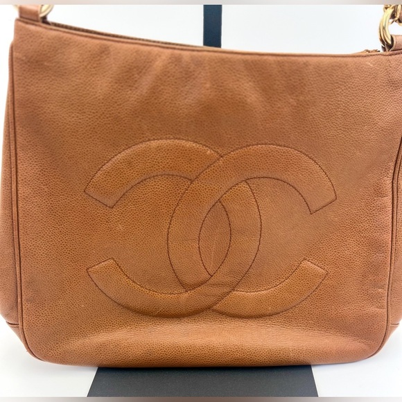 Chanel Brown Caviar Leather Shoulder Bag - Picture 2 of 7